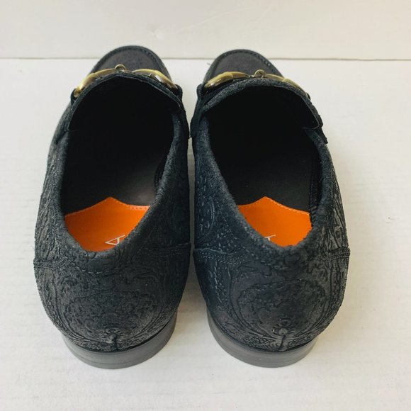 $150 Tallia Men Patrizio Bit Loafers Leather Black Embossed Embroidery Size 8.5M main image 3